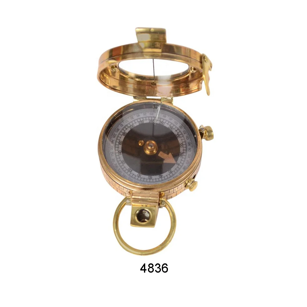 Nautical Brass Weather Compass With Glass Antique Brass Compasses Brunt on Compass for Sale at Cheap Price