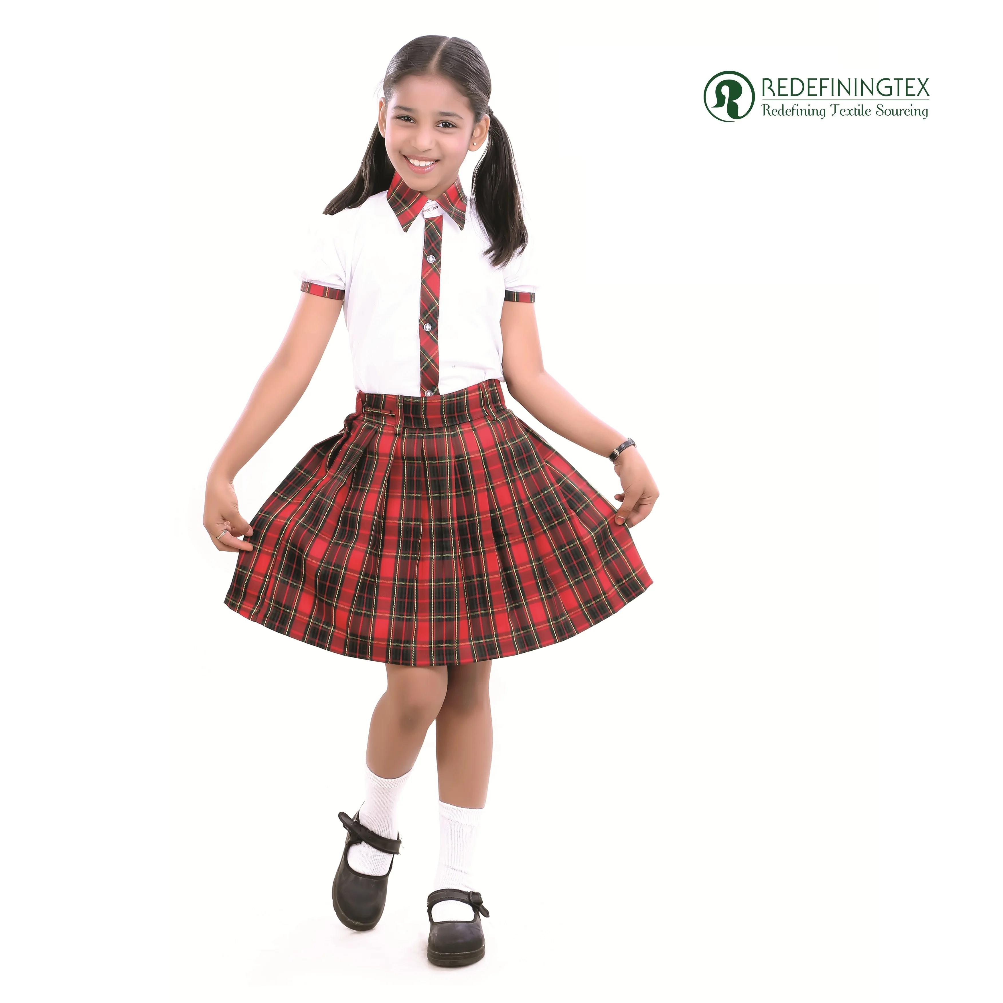 Unisex School Uniform in Plaid Design For High School Students Made in India