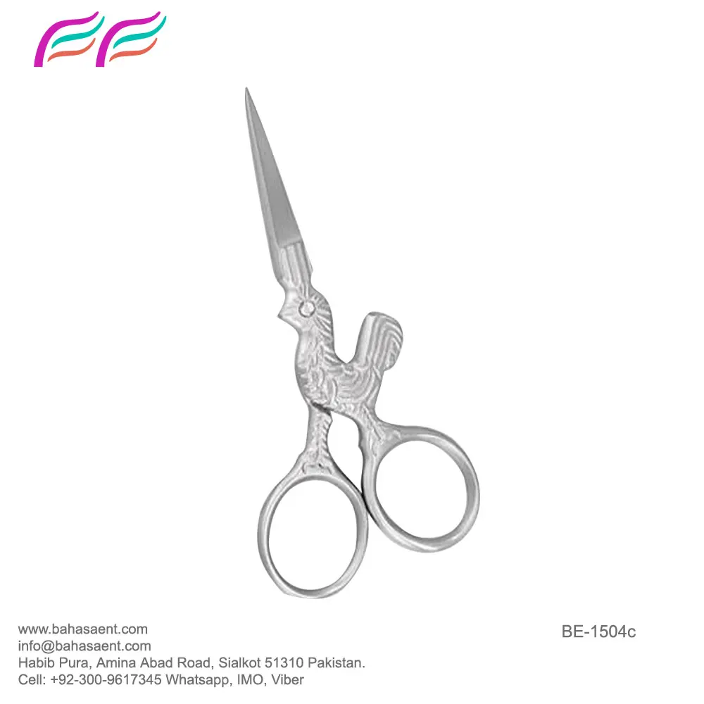 Stainless Steel Embroidery Scissors sharp embroidery scissors Wholesale Fancy embroidery stork scissors by Bahasa Pro