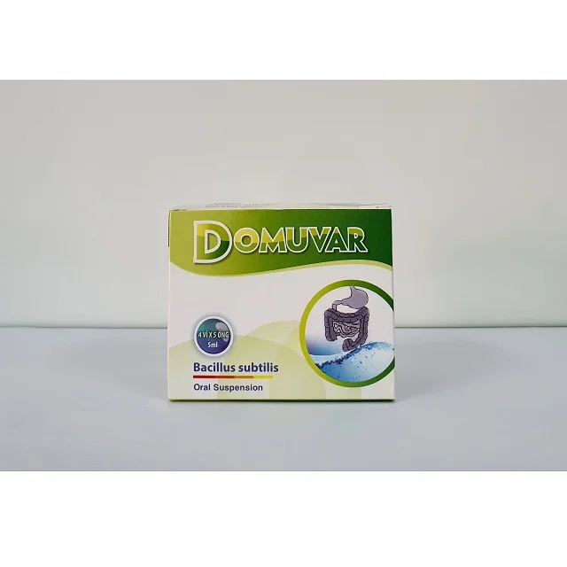 Box of 10 Ampoules Oral Liquid Supplement for Diarrhear human  Best price Sterile BFS technology Bacillus Subtilis Domuvar