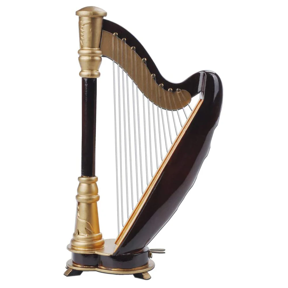 Мини арфа 14 см Hand-made деревянная арфа музыкальный инструмент Реплика домашний офисный стол украшение, праздничный подарок