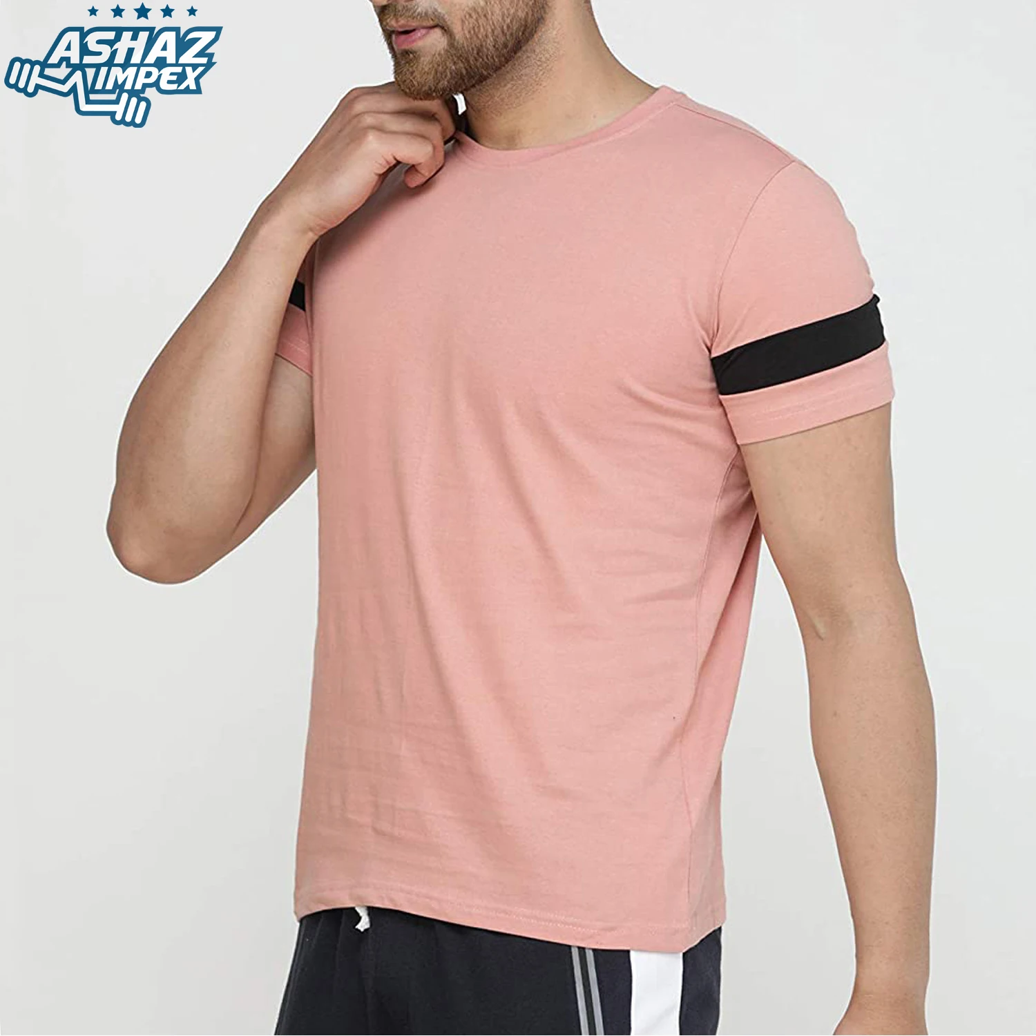 Новинка повседневная мужская модная футболка из 100% хлопка с индивидуальным логотипом оптовая продажа Высококачественная в полоску коротким рукавом и круглым вырезом для мужчин