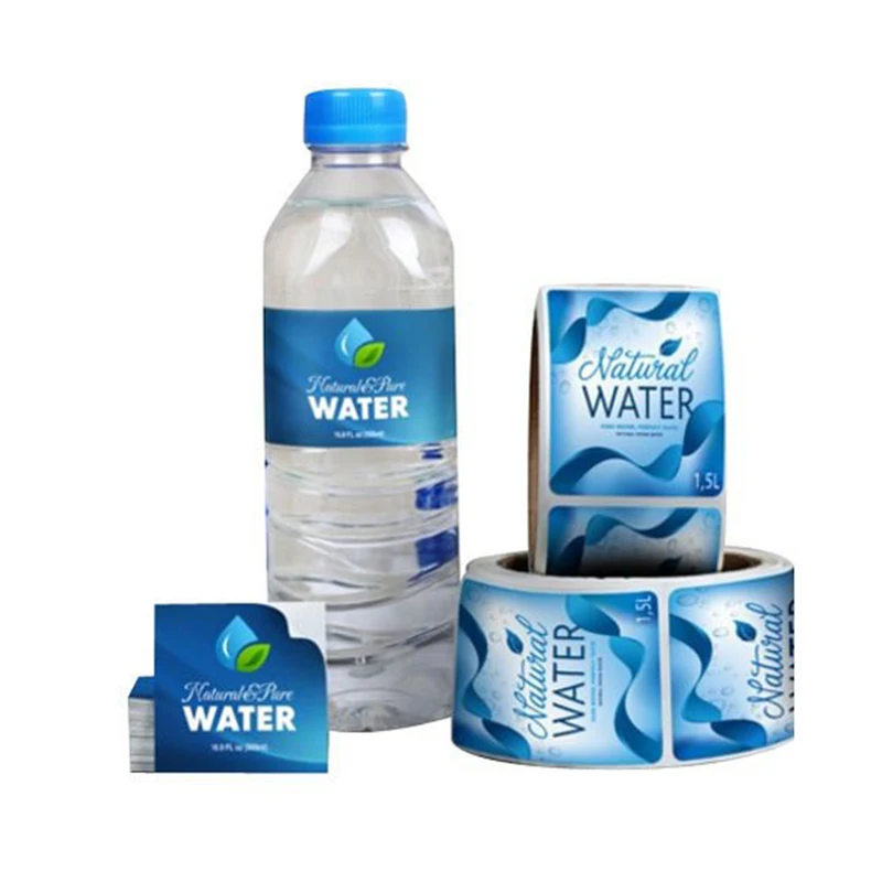 Water Bottle Brand Sticker Custom Label Printing Service Manufacturer