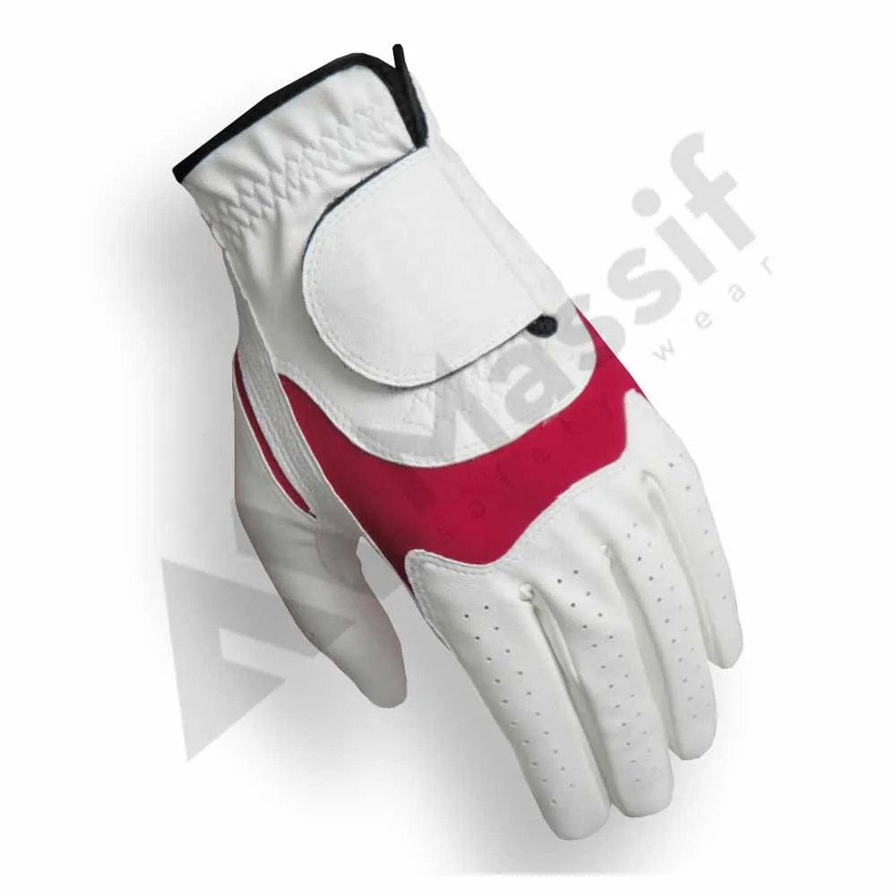 White Soft Full Color Indonesia Cabretta Leather Golf Glove