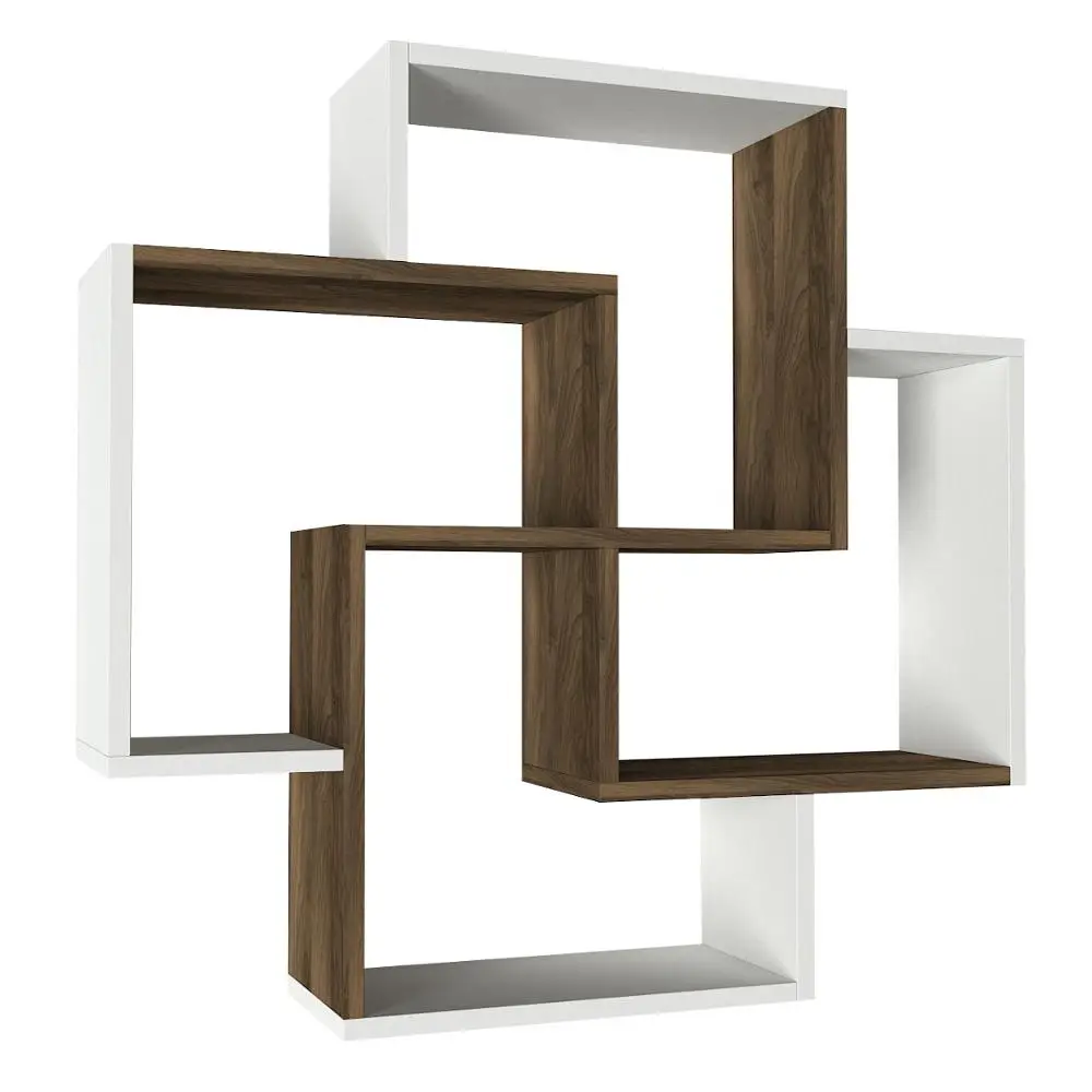Dragon Wood Wall Mount White Walnut  Color Wall Shelf Modern Design Home Furniture
