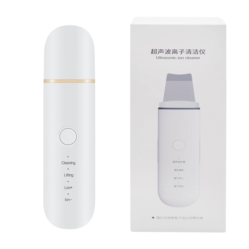 2022 Best Selling Ultrasonic Skin Scrubber Deep Facial Cleaning Machine Black Head Remover Face Spatula Pores Cleaner