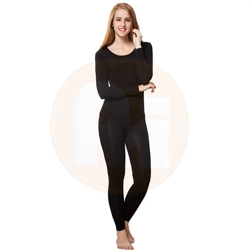 
Long Johns Underwear Hot Sale High Quality Women Long Johns Ultra Soft Top And Bottom 2 Pieces Set Breathable Stretch Thermal 
