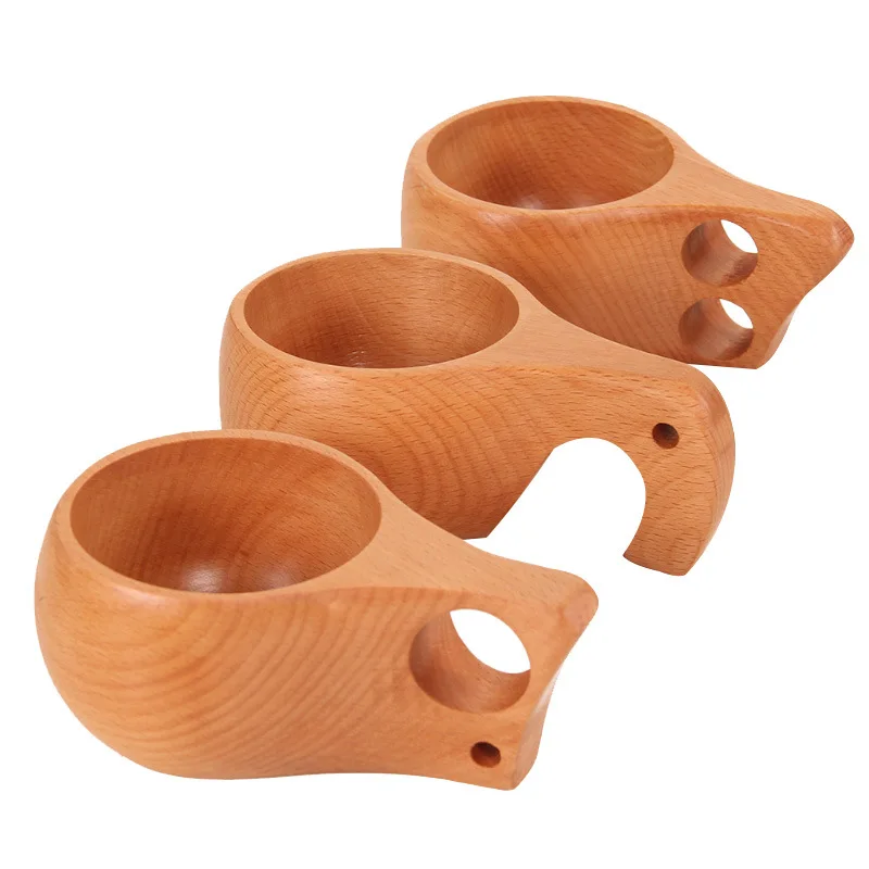 2021 Wholesale Custom Logo Handmade Eco-friendly Finland Style Traditional Milk Wooden Cups