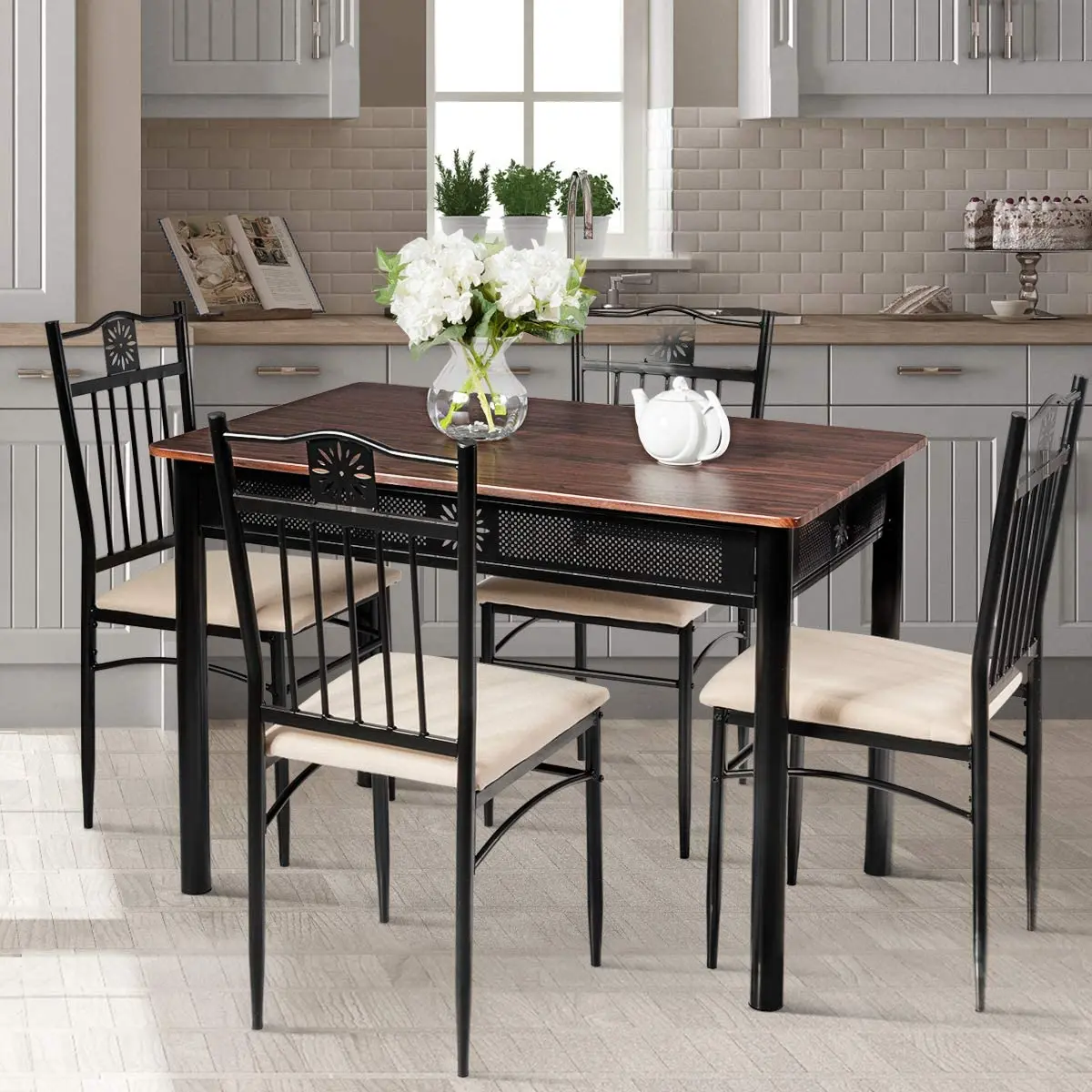 5 Piece Dining Table and Chairs Set