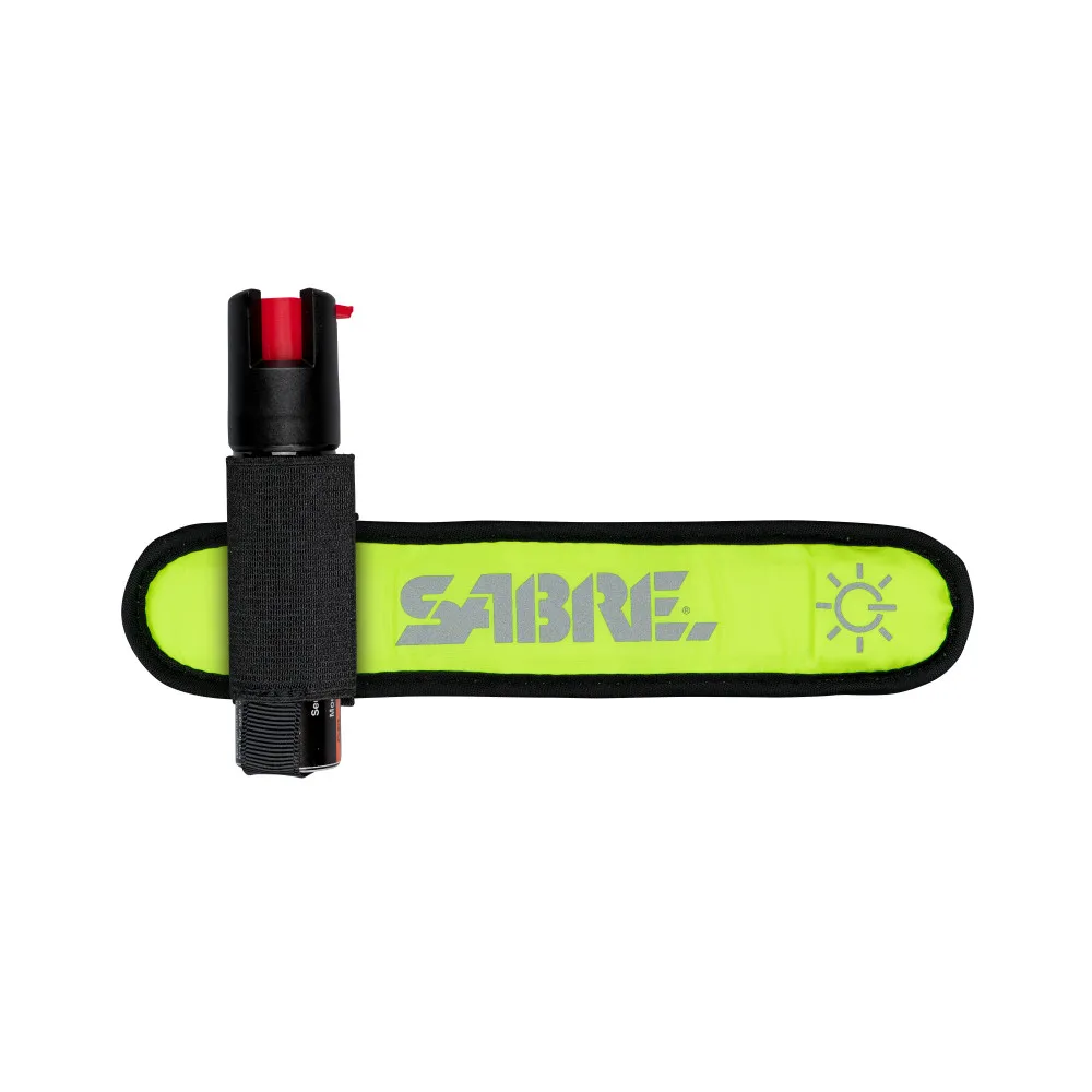 
SABRE RED Runner Pepper Gel Bright Safety Light to Maximize Visibility Pepper Gel w/ Yellow LED Armband 
