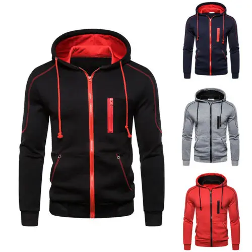 Warm Hoodie for men Winter Hooded Sweatshirt Coat Jacket Outwear Jumper Sweater.