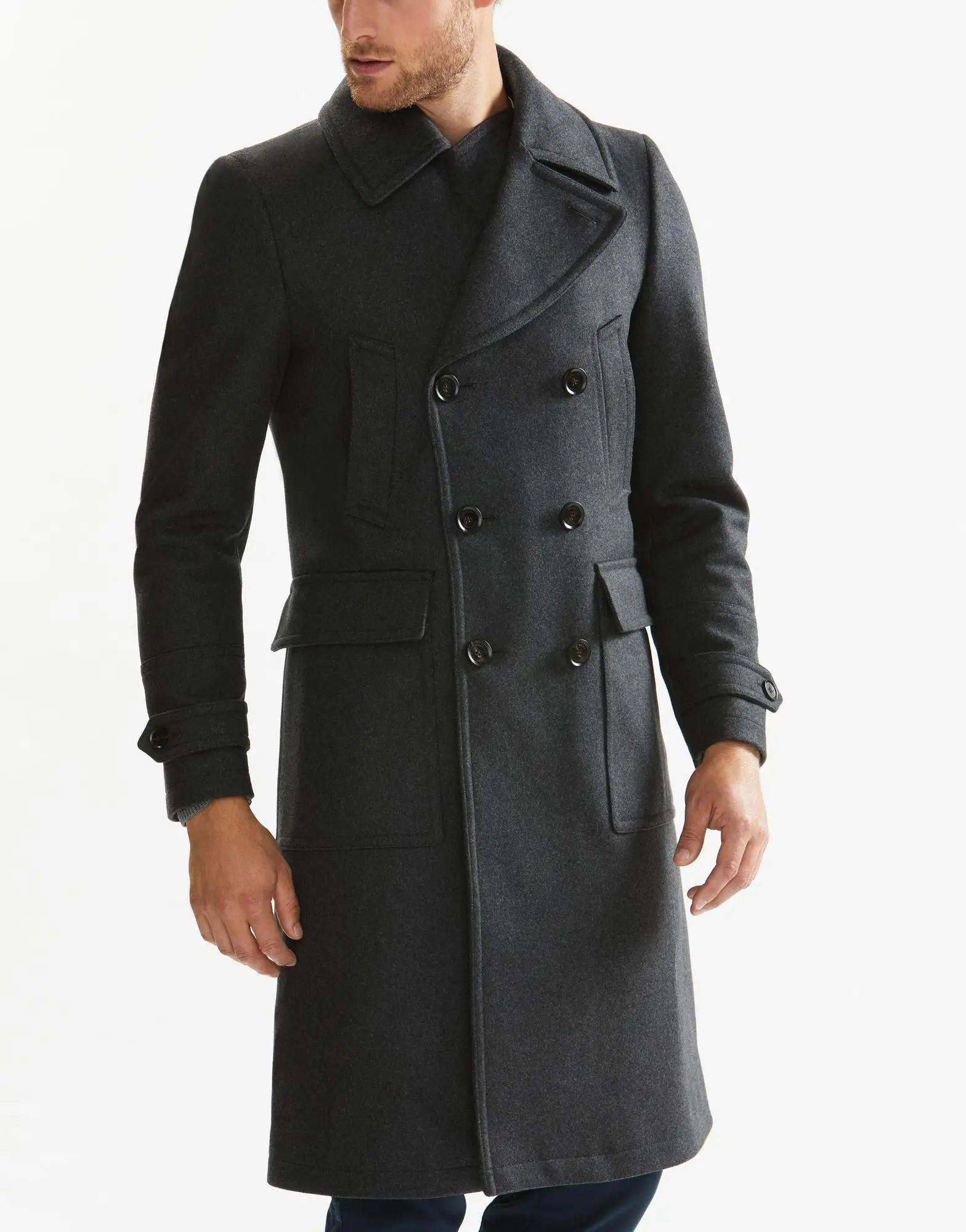High Quality Men Winter Coat Oversize Outwear Wool Overcoat Double Breasted Long Cashmere Coat Fashion Wool Coats for Men