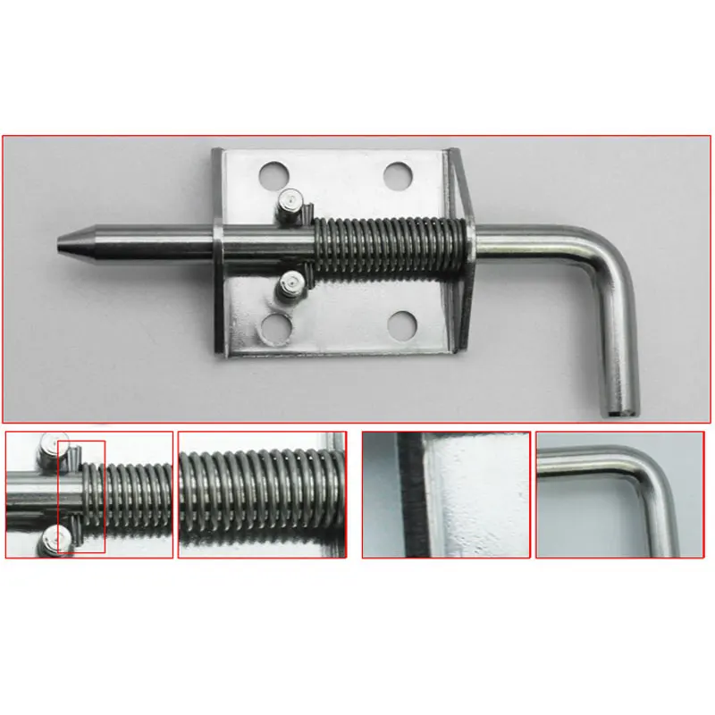 Factory Supply Galvanized Sliding Body Small Inward Facing Side Spring Loaded Latch Bolt