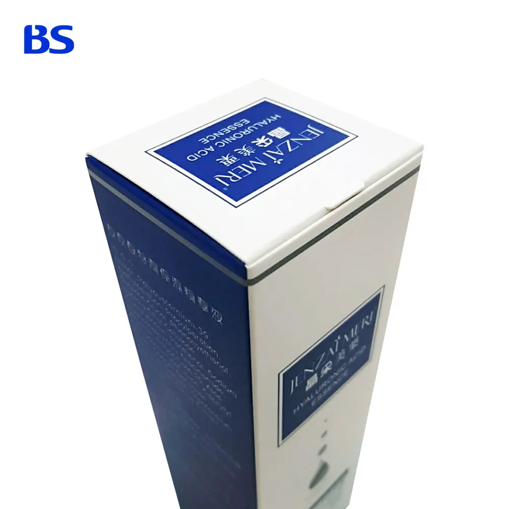 
Packaging box cleanser Face Wash Serum Essence White Art Texture Matte Lamination Silver Hot Stamping Paper Boxes 