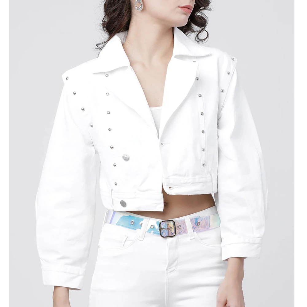 New arrivals 2022 spring fall design sexy women wear jean denim jacket