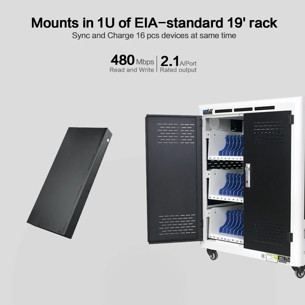 Industrial grade sipolar A-165C 16-Port Hub type-c Multiport for tablet charging cart  industrial powered hubs