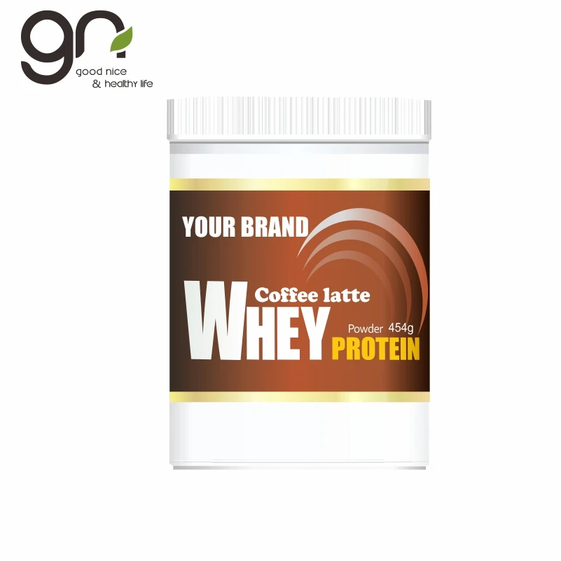 
coffee latte flavor Whey Protein powder could make strengthen muscles and lose weight that we accept OEM - ODM 