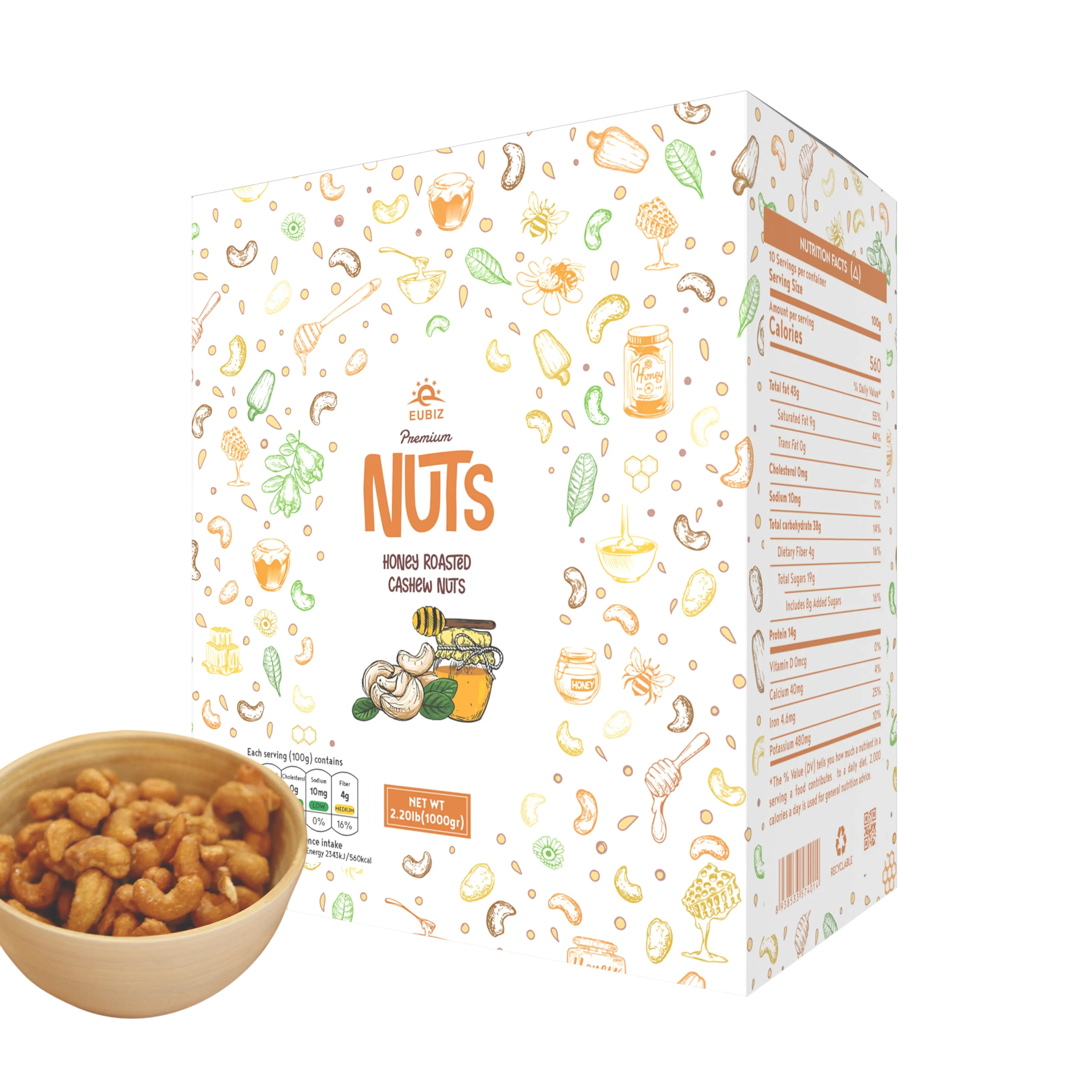 Vente en gros EUBIZ Noix de cajou Miel - de Noix - VietNam Box (paper) 1000g (35.3 OZ) Premium Cashew Nuts