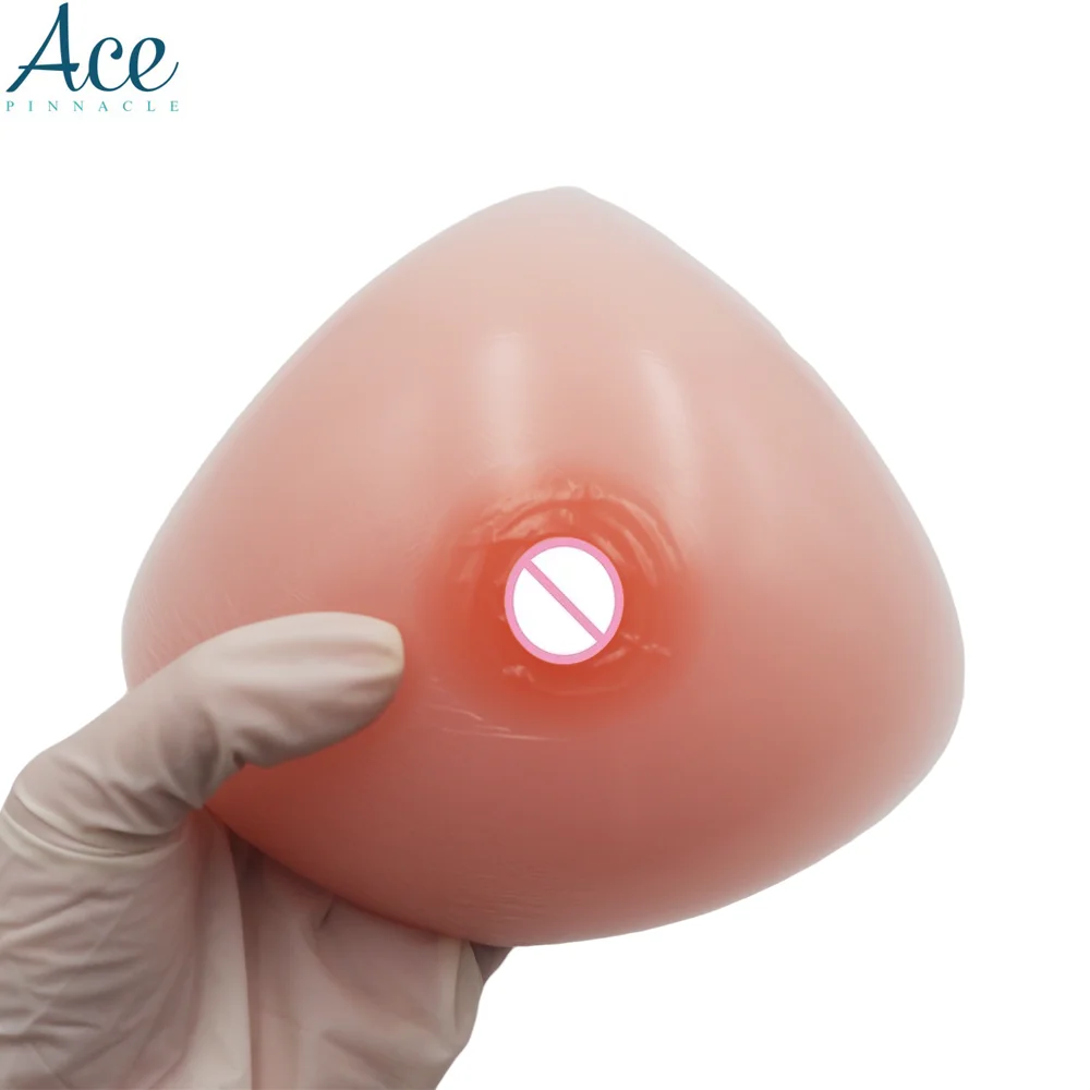 500 g/pair triangle realistic false B cup boob with nipples custom Silicone prosthesis mastectomy breast form for cross dresser