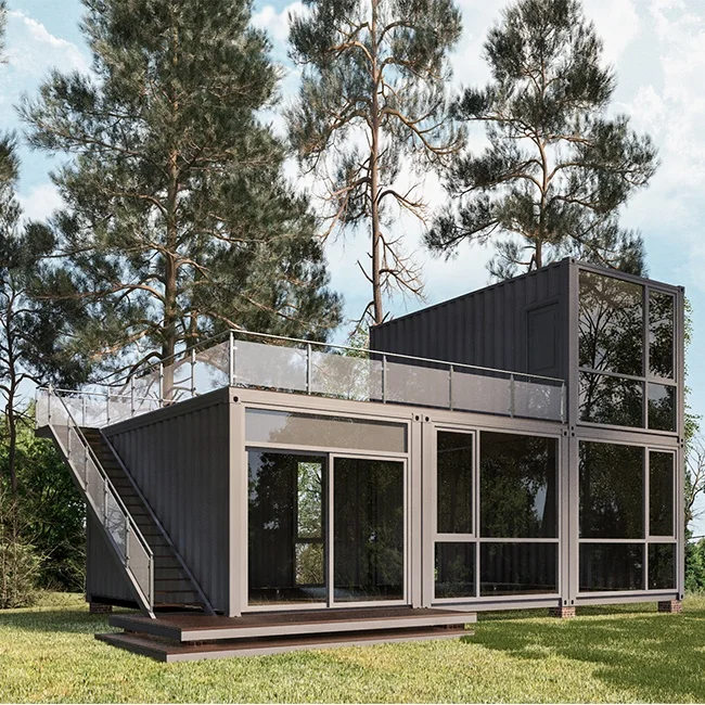 Custom modern modular 40FT shipping container 3 bedroom design prefab house