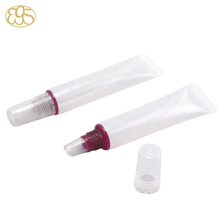 
Lip gloss Aluminium plastic tube with brush soft squeeze 10 ml 
