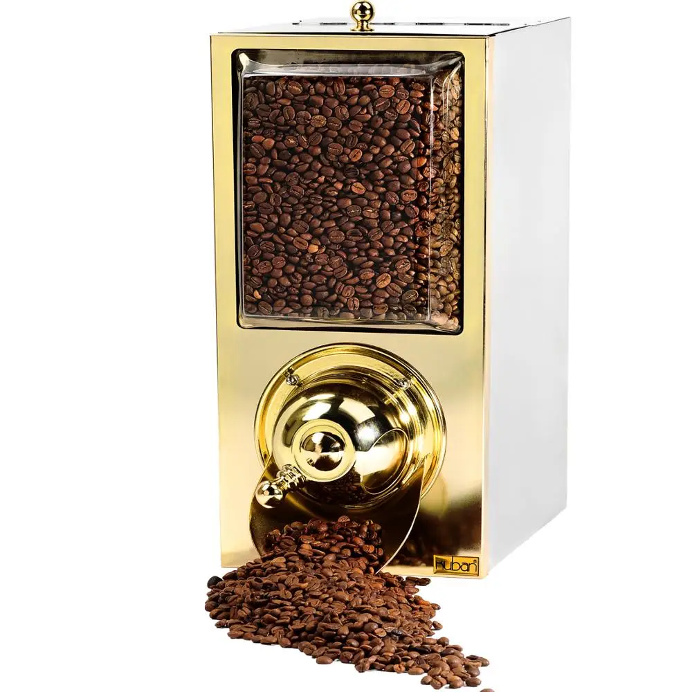 
Brass Coffee Bean Dispensers Rectangular Shape / Coffee Bean Silo / Coffee Dosing Devices 