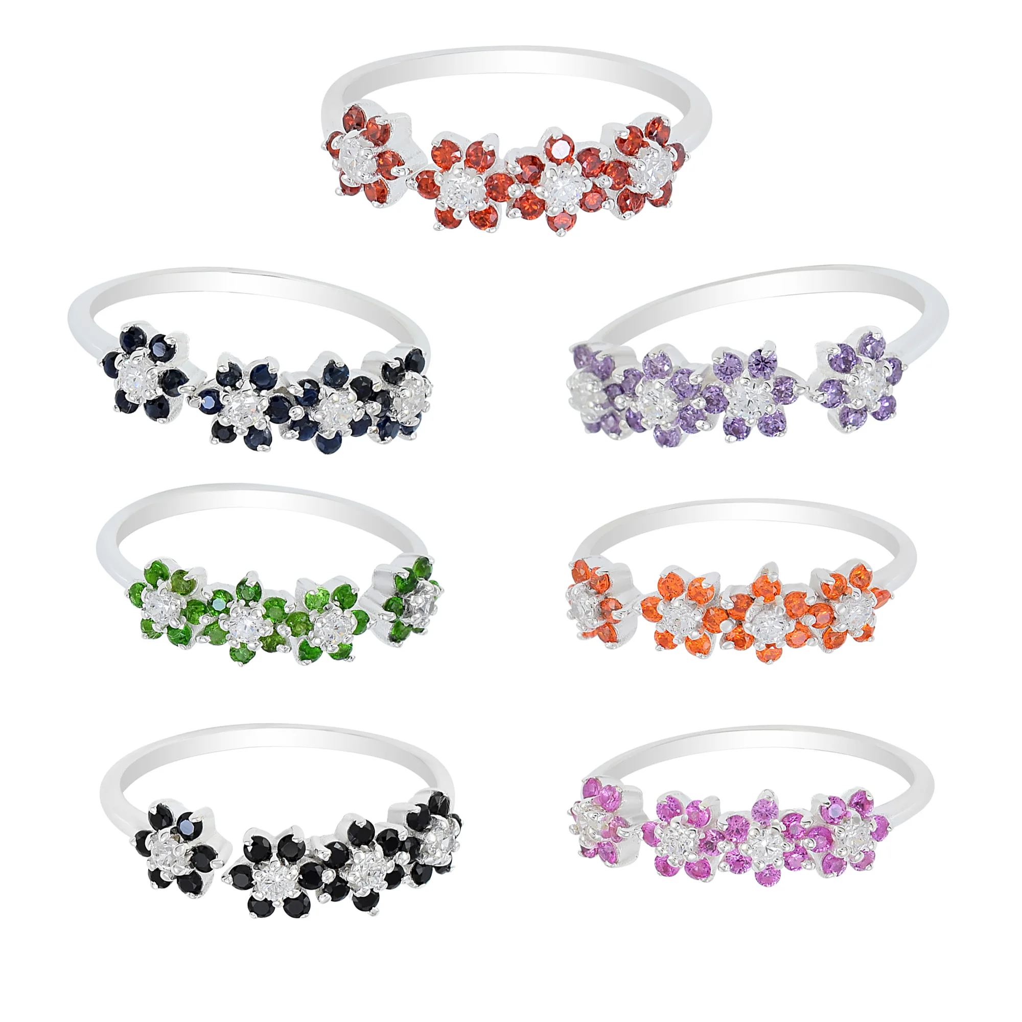 Fine Jewelry Unique Stacking Rings Engagement Diamond Wedding Ring 925 Sterling Silver 4 Prong Beautiful Cubic Zirconia CLASSIC