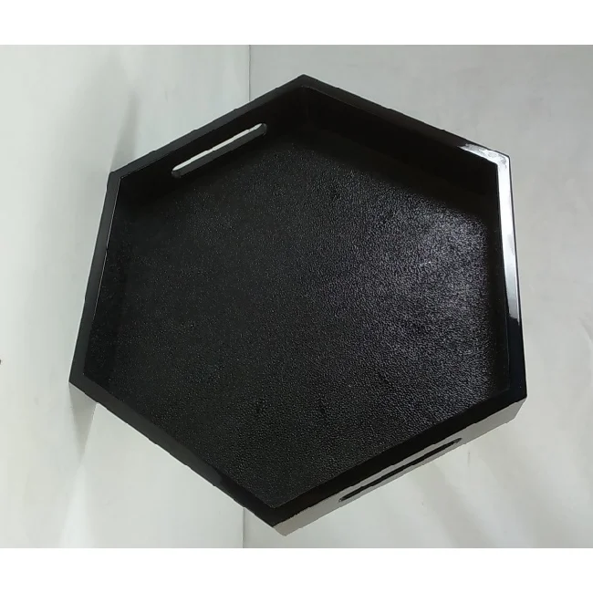 Набор подносов для сервировки из искусственной шереновой кожи на заказ круглый поднос