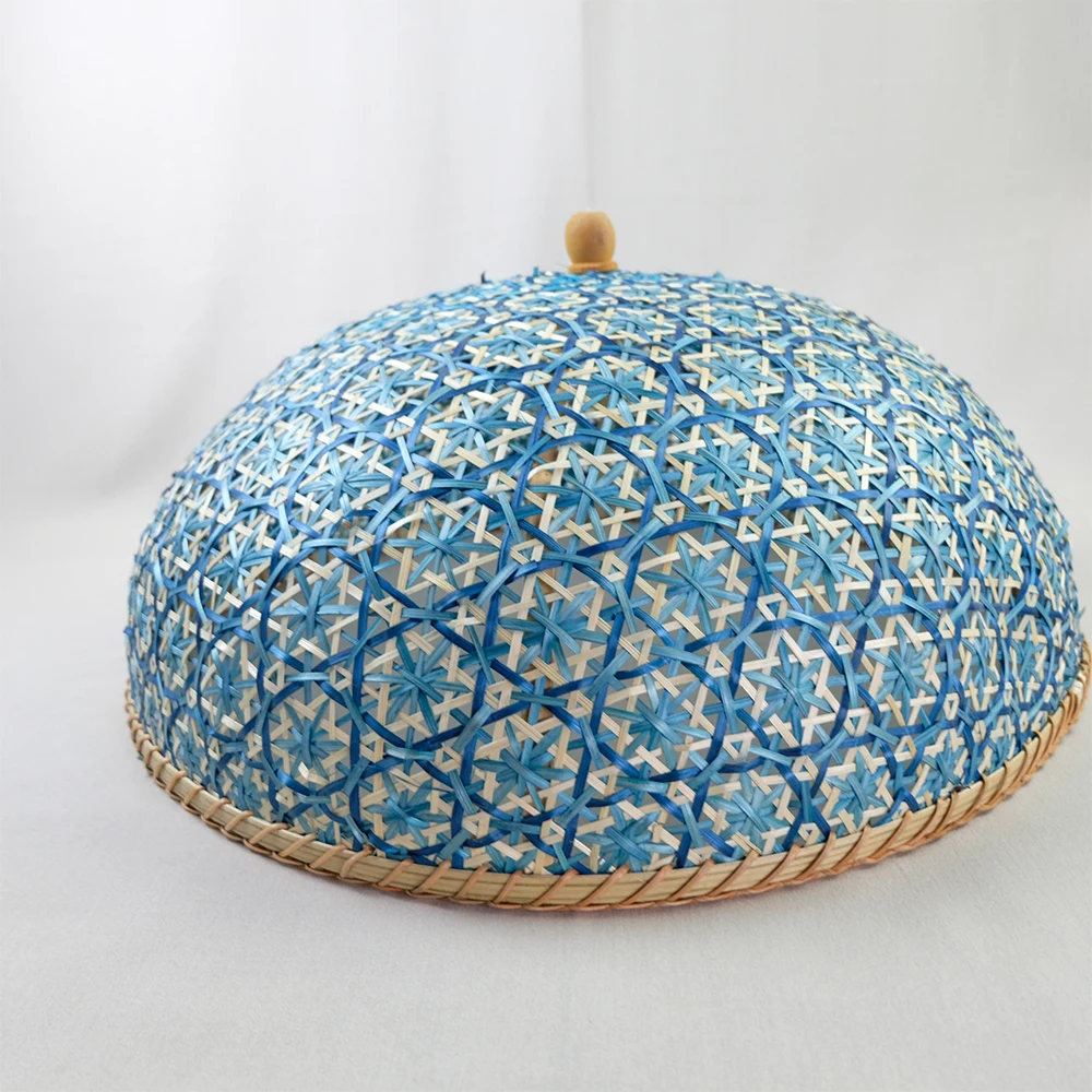 Bamboo string fruit basket with bamboo cover food protection basket for sale (Made in VietNam) Bamboo woven cover