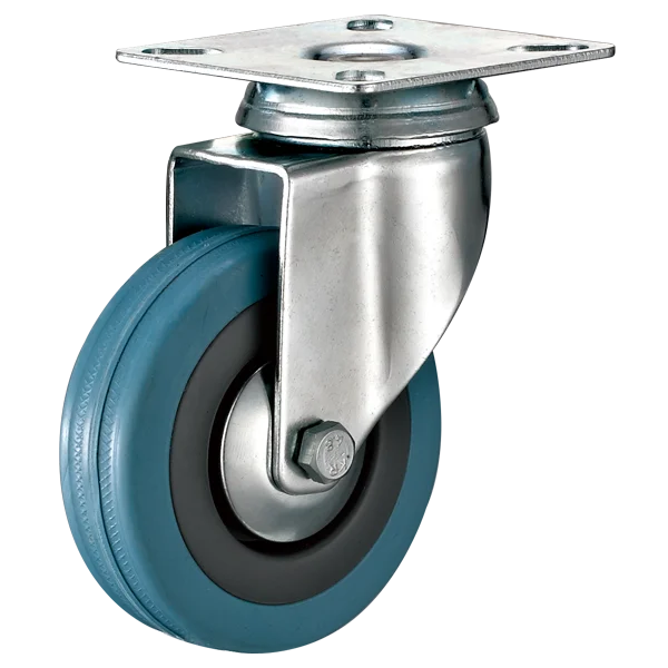 Light Duty Top Plate Swivel Gray PU Industrial Caster Wheel