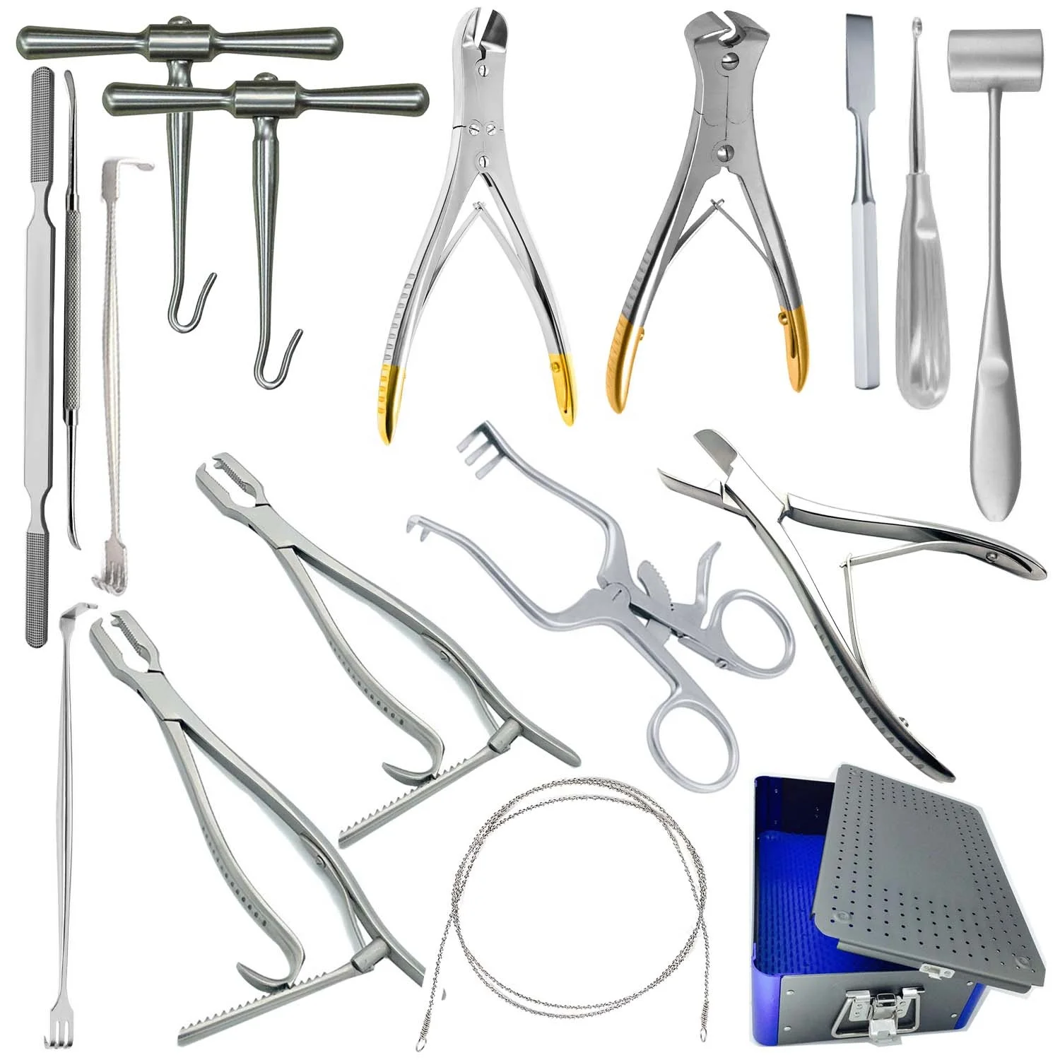 Veterinary orthopedic Surgery Instruments Set of 17pcs To Correct Diseases And Injuries Of Bones For Animals