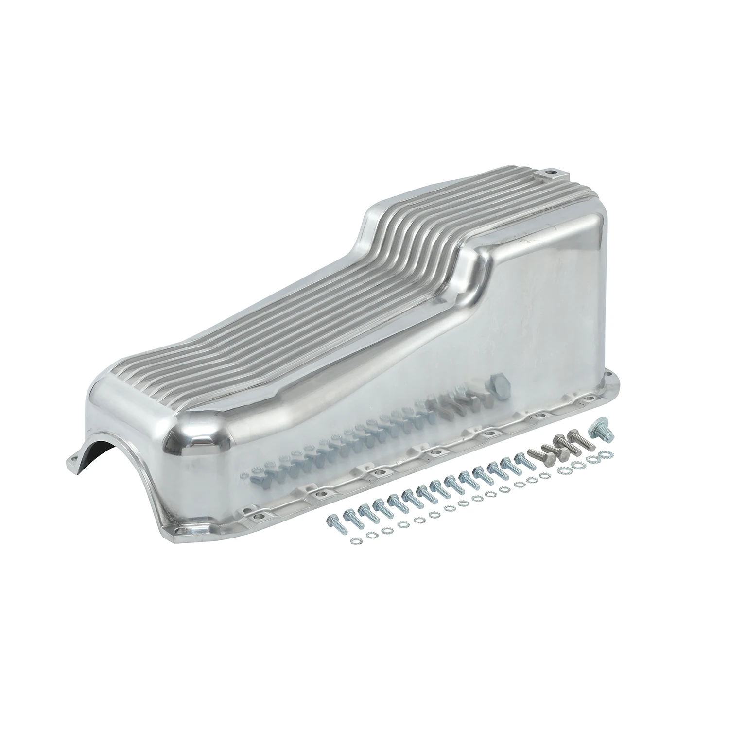 55-79 SBC Chevy 283 305 327 350 Engine Oil Pan Small Block Chevy Finned Polished Aluminum Oil Pan