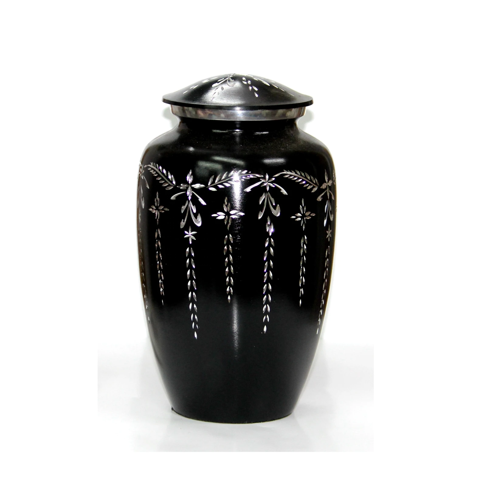 Black Adult Cremation Diamond Cut Urn High Quality Adult Classic Aluminum Cremation Urns for Ashe in good price