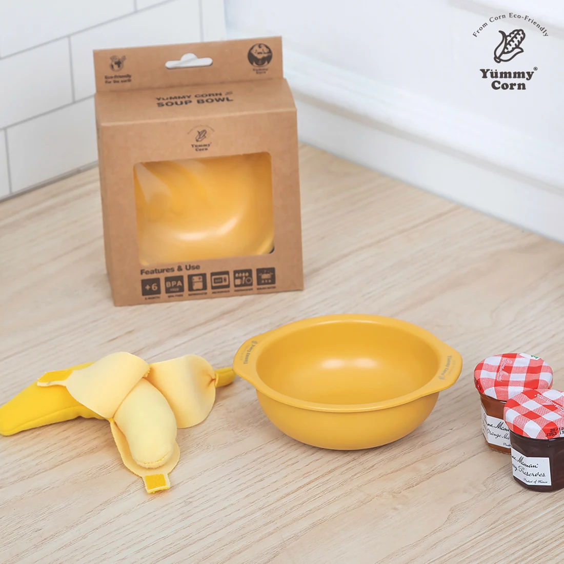 Корейская Экологически чистая биоразлагаемая и не содержит Бисфенол А детская миска из кукурузного крахмала