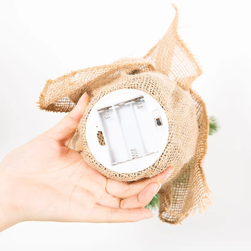 Good quality battery powered Mini Christmas tree rattan stand table Christmas tree with lights