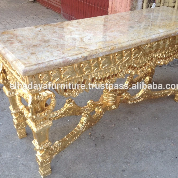 gold console table