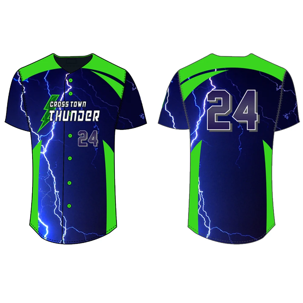 Unisex Custom Logo Baseball Jersey Soft Polyester Sportswear Shirts Printed with Softball Usage Sublimation Blank Jersey