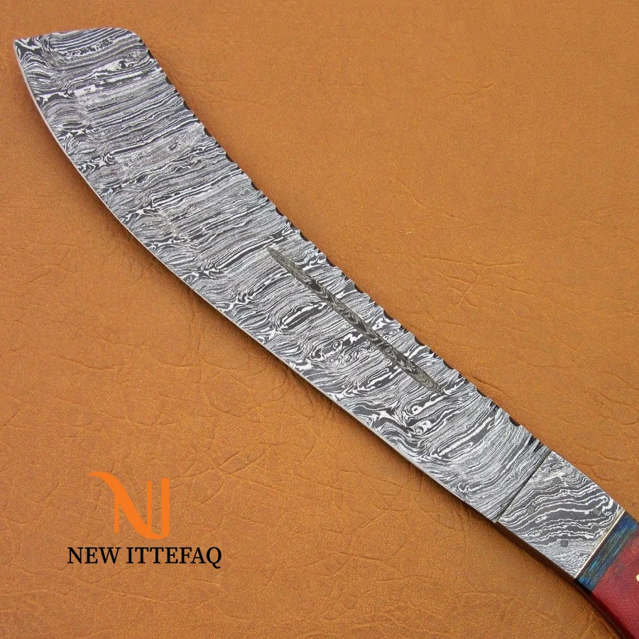 Дамасский нож | Охотничий нож ручной работы на заказ | Красивый охотничий Меч из дамасской стали ручной работы с кожаным чехлом