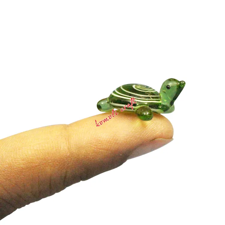 Micro mini turtle small animal miniature glass figurines Murano
