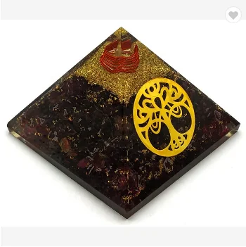 Premium Quality Best Grade Red Garnet Stone Orgone Pyramid Tree of Life Orgonite Pyramid at Wholesale Price