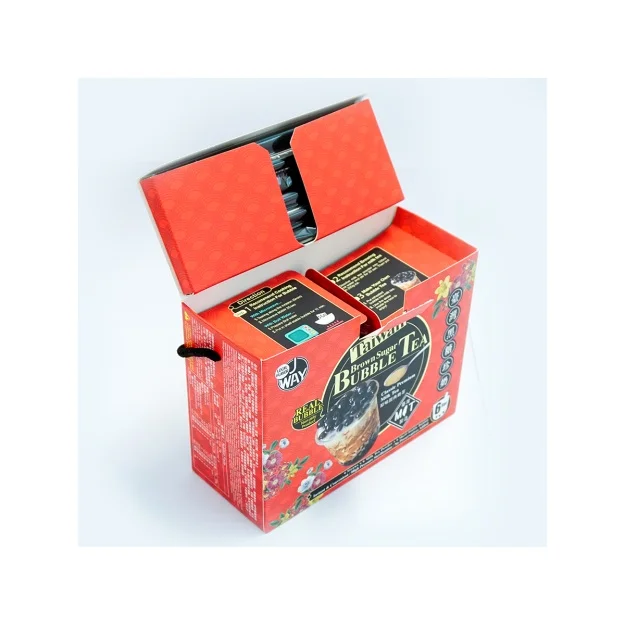 Best taste Brown Sugar Bubble Tea Set (6 pcs) with 6 straws Taiwan Boba Tea  with Big Tapioca Pearls