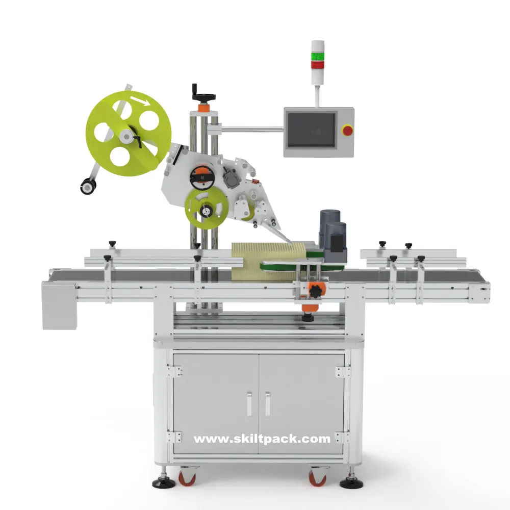 SKILT Automatic Sticker box carton bag Top Surface Labeling Machine