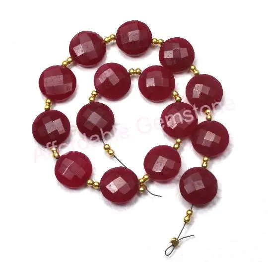 dyed ruby good quality stone top drilled stones synthetic round shape jewelry wire wrapping gems handmade gemstone faceted