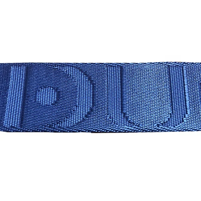 Customized fashionable hot sell flat nylon belt with woven logo on one side