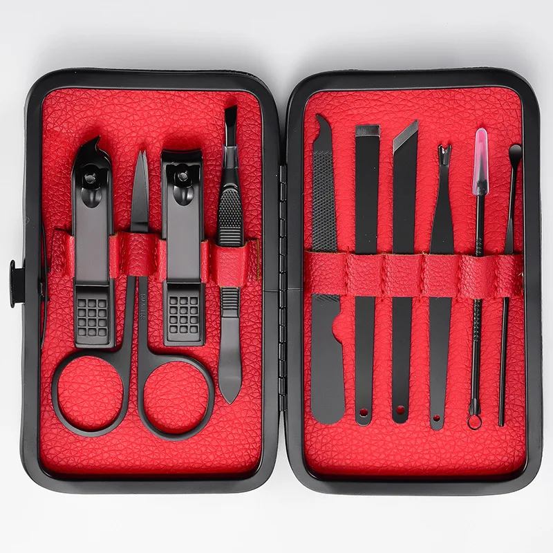 high quality 10 pcs carbon steel manicure kit for business man