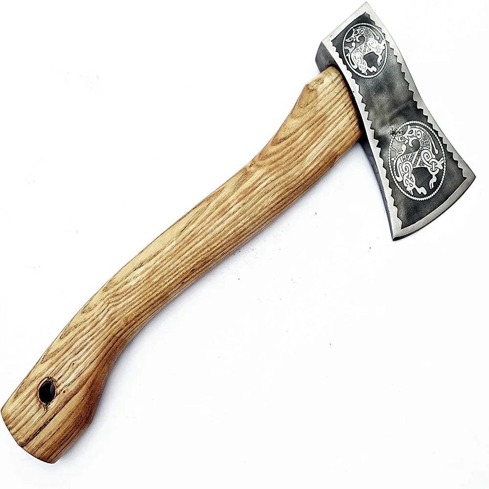 Топор Ручной работы из дамасской стали в стиле викингов топор для кемпинга высококачественный Тактический с кожаным чехлом AX-28