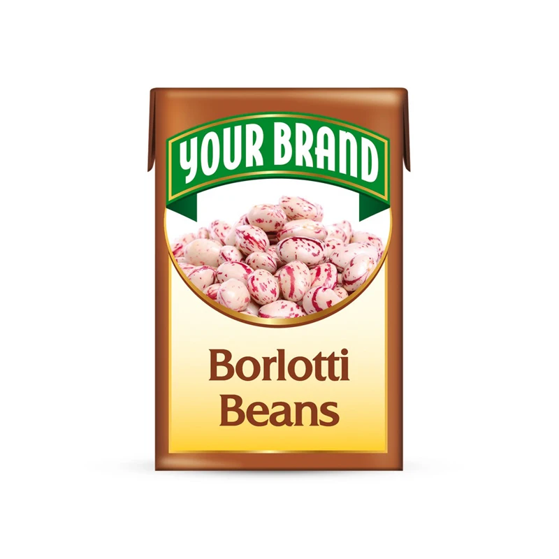 High Quality Made In Italy Your Brand Borlotti Beans in paper carton brick 16x400ml Steamed Processing Best Price