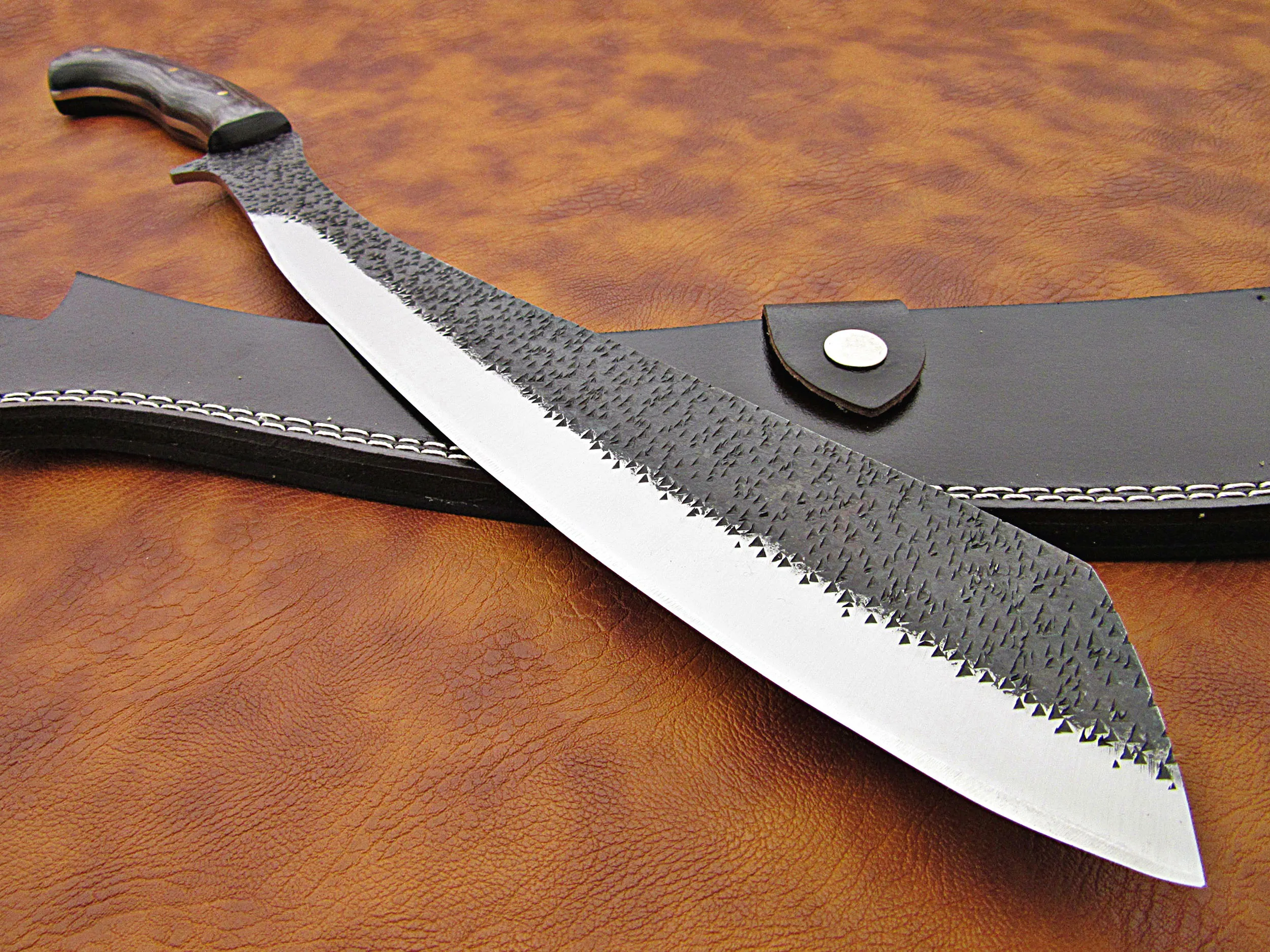 100% Высокое качество стяжная муфта из углеродистой стали мачете/кемпинга выживания на открытом воздухе нож с деревянной ручкой натуральная кожа высокое оболочка SCW-M-0011