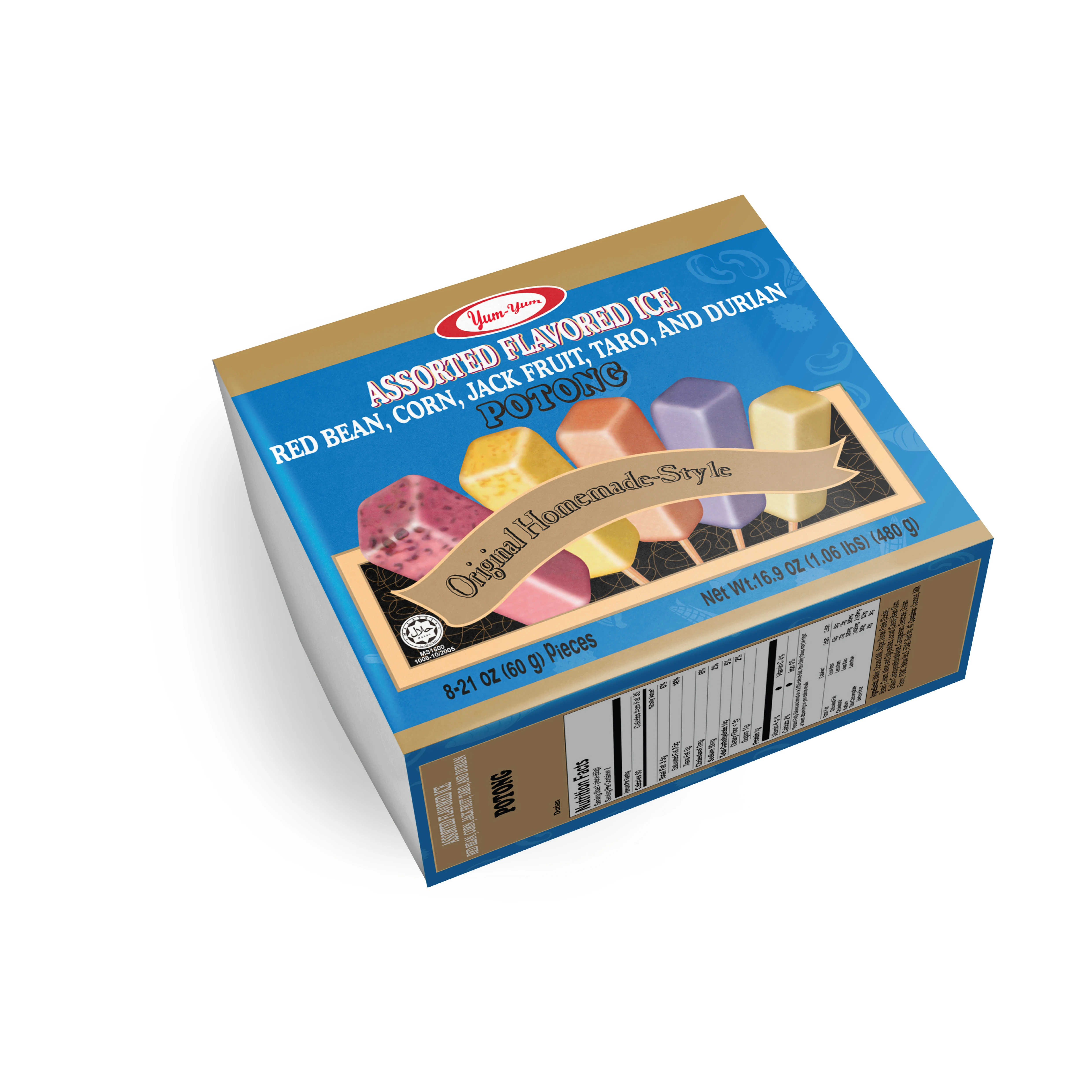 
Мгновенная коробка, мороженое, десерт, Potong, 8 дюймов (480 г X 12 коробка), мороженое из малайзии 