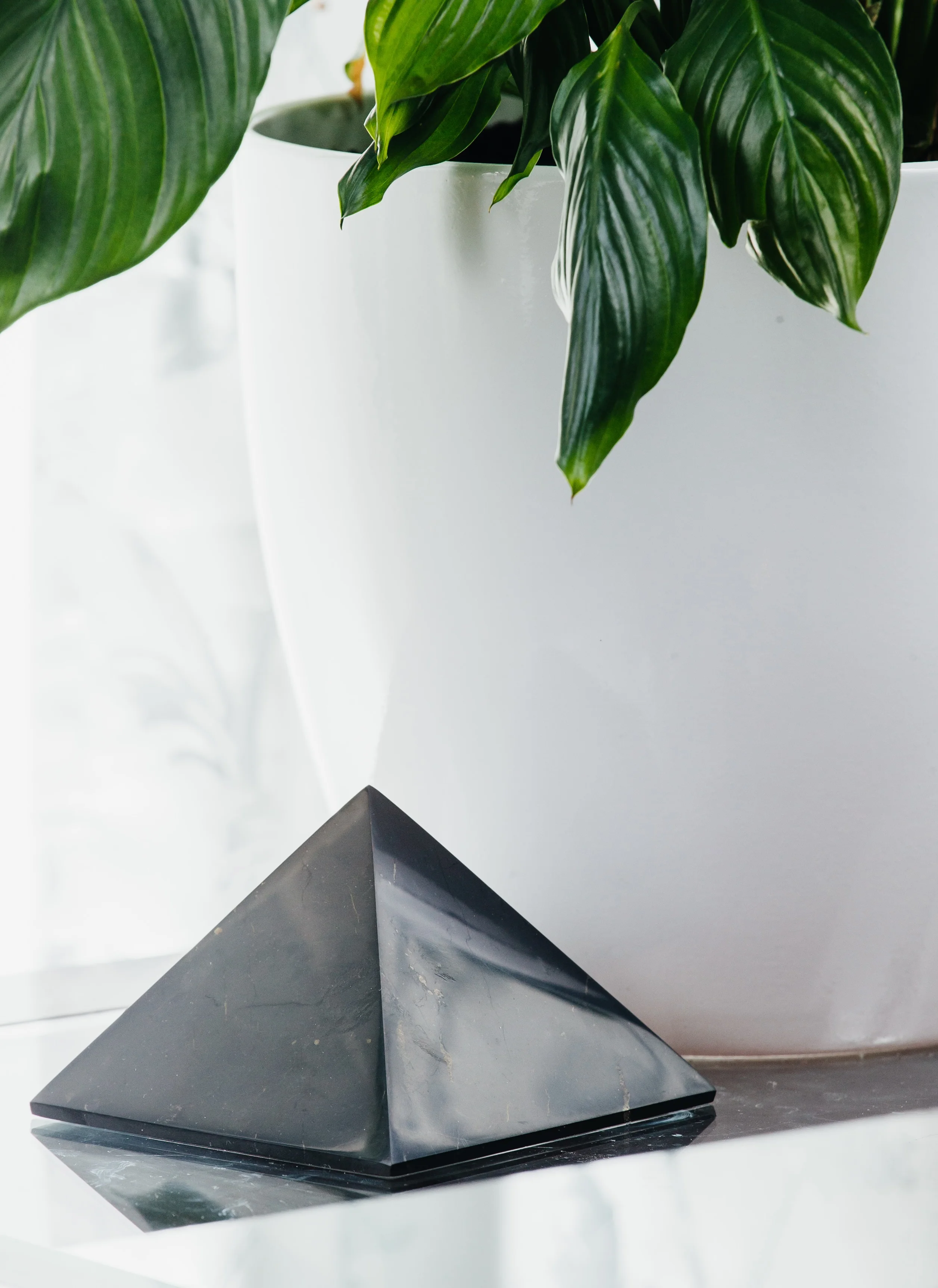 Shungite pyramids 12 cm polished, stone pyramids, shungite stones, shungite